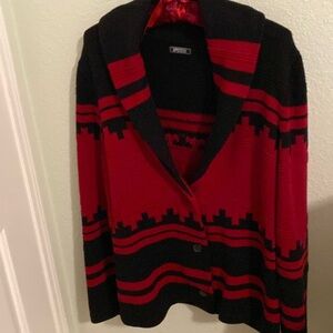 Black and red sweater